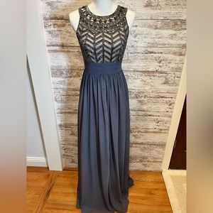 IS collections long wedding, evening dress with beading